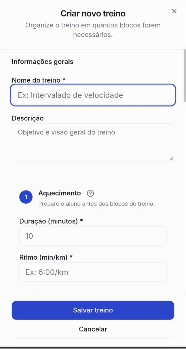 Planeje cada sessão por completo.